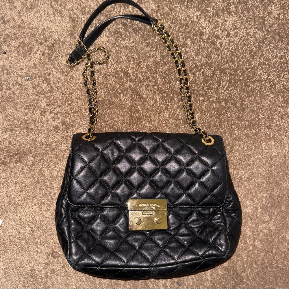 Michael Kors Black Quilted Shoulder Bag
